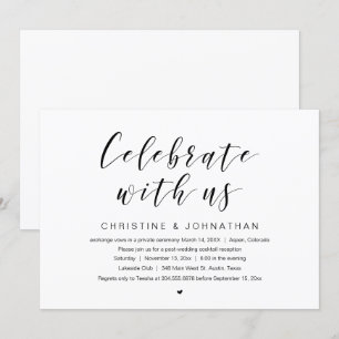 Vier met ons, Trouw Elopement Feest Kaart