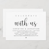 Vier met ons, Trouw Elopement Feest Uitnodiging (Voorkant / Achterkant)