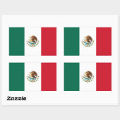 VIER Mexicaanse vlag Rechthoekige Sticker (Vel)
