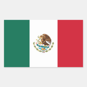 VIER Mexicaanse vlag Rechthoekige Sticker