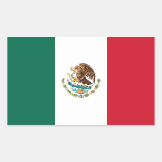VIER Mexicaanse vlag Rechthoekige Sticker (Voorkant)