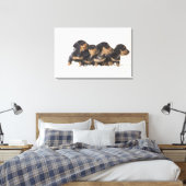 Vier Mini Dachshund Canvas Afdruk (Insitu (Slaapkamer))