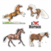 Vier mooie paarden sticker (Voorkant)
