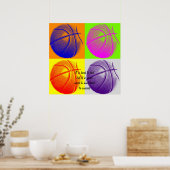 Vier Motivatie  Quote Basketball-Poster Poster (Keuken)