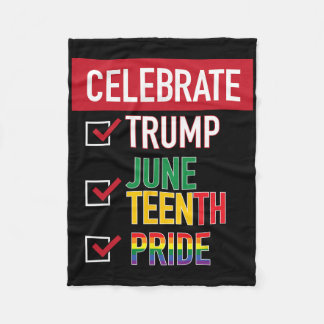 Vier naamplaat selectievakje Trump Juneteenth Prou Fleece Deken