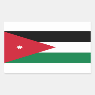 VIER Nationale vlag van Jordanië Rechthoekige Sticker