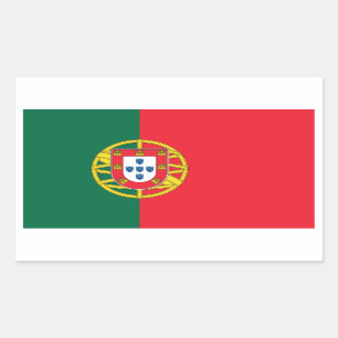 VIER Nationale vlag van Portugal Rechthoekige Sticker