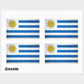 VIER Nationale vlag VAN Uruguay Rechthoekige Sticker (Vel)
