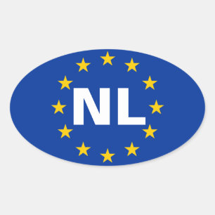 VIER Nederland "NL" Ovale Sticker