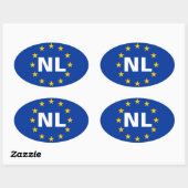 VIER Nederland "NL" Ovale Sticker (Vel)