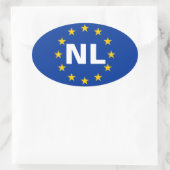 VIER Nederland "NL" Ovale Sticker (Tas)