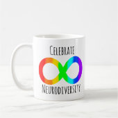 Vier Neurodiversiteit Autisme Acceptatie Regenboog Koffiemok (Links)