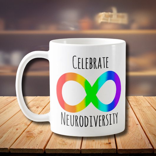 Vier Neurodiversiteit Autisme Acceptatie Regenboog Koffiemok