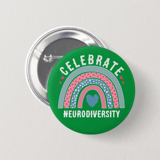 Vier neurodiversiteit bewustzijn gezondheid ronde button 5,7 cm (Voorkant /achterkant)