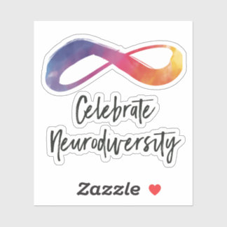 Vier Neurodiversiteit waterverf oneindig Sticker
