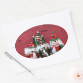 Vier nutcrackers groep ovale sticker (Envelop)