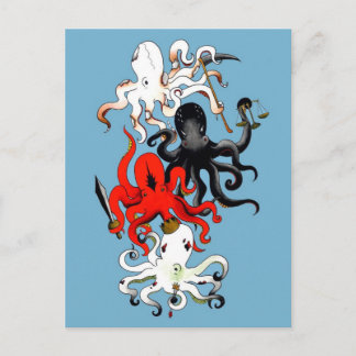 Vier octopi van de Apocalyps Briefkaart