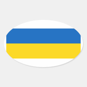 VIER Oekraïnse nationale vlag Ovale Sticker