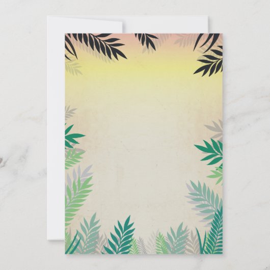 VIER Oerwoud 4E verjaardag Safari ZOO Uitnodiging (Achterkant)