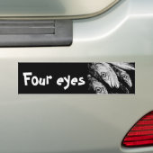 vier ogen bumpersticker (Op auto)