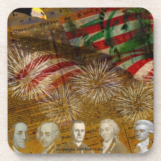 Vier Onafhankelijkheidsdag Bier Onderzetter (Voorkant)