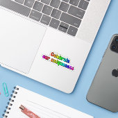 Vier onze uniciteit Rainbow Neurodiversity Sticker (Laptop met iPhone)