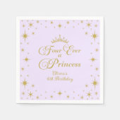 Vier ooit een prinses gouden prinses 4e verjaardag servet (Voorkant)