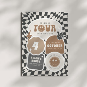 Vier ooit groovy Jongens Vierde Retro Skater Par Kaart