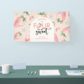 Vier ooit lieve aardbeien kinderen verjaardag spandoek (Beurs)