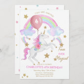 Vier ooit magische, 4e verjaardag kaart (Voorkant / Achterkant)