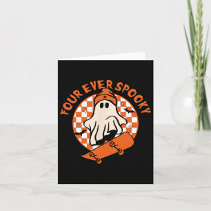 Vier Ooit Spooky 4e Verjaardag Halloween Skateboar Kaart
