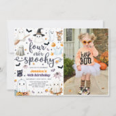 Vier ooit Spooky Cute Halloween Ghost 4e verjaarda Kaart (Voorkant)