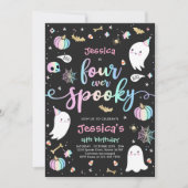 Vier ooit Spooky Cute Halloween Ghost 4e verjaarda Kaart (Voorkant)