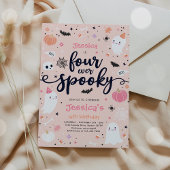 Vier ooit Spooky Cute Halloween Ghost 4e verjaarda Kaart