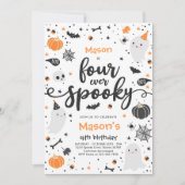 Vier ooit Spooky Cute Halloween Ghost 4e verjaarda Kaart (Voorkant)