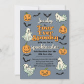 Vier Ooit Spooky Ghost Halloween Herfst 4e verjaar Kaart (Voorkant)