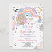 Vier ooit Spooky Halloween Groovy Ghost Birthday Kaart (Voorkant)