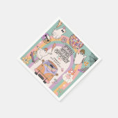 Vier Ooit Spooky Retro Fun 4e Verjaardagsfeest Servet (Hoek)