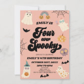 Vier Ooit Spooky Vierde Verjaardagsfeest Kaart (Voorkant)