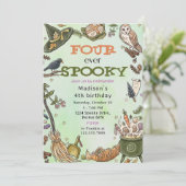 Vier Ooit Spooky Witch Halloween 4e Verjaardag Kaart (Staand voorkant)