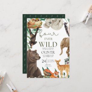Vier ooit wilde safari 4e verjaardag kaart