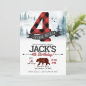 Vier-ooit Wilde uitnodiging, Lumberjack 4th Kaart (Staand voorkant)