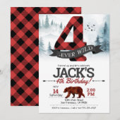 Vier-ooit Wilde uitnodiging, Lumberjack 4th Kaart (Voorkant / Achterkant)