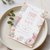 Vier ooit zoete pastel macarons 4e verjaardag kaart