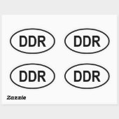 VIER Oost-Duitsland "DDR" Ovale Sticker (Vel)