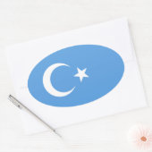 VIER Oost-Turkestan Oeigoerse vlag Ovale Sticker (Envelop)