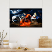 vier paard van bijbelbaar bijbelachtig poster met (Keuken)