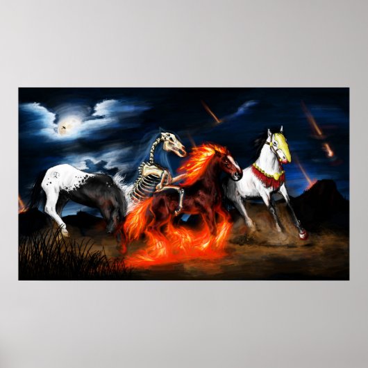vier paard van bijbelbaar bijbelachtig poster met (Voorkant)