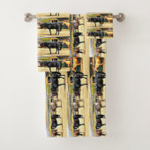 Vier paarden en een Donkey Bathroom-handdoekset Bad Handdoek (Insitu)