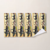 Vier paarden en een Donkey Bathroom-handdoekset Bad Handdoek (Handdoek)